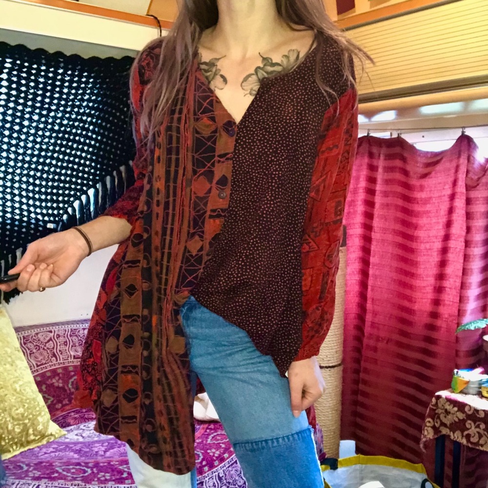 SOLD Patchwork Flowy Tunic or Cardigan
